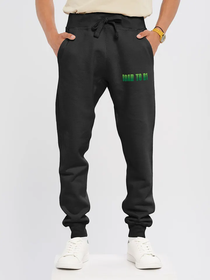 Troy Hornbeck - ROAD TO D1 - Black Sweatpants with GREEN product image (2)