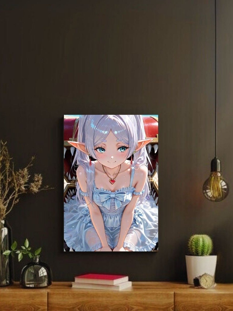 Frieren Beyond Journey's End Blue Dress Mimic – Glossy 8x10 Metal Print product image (2)