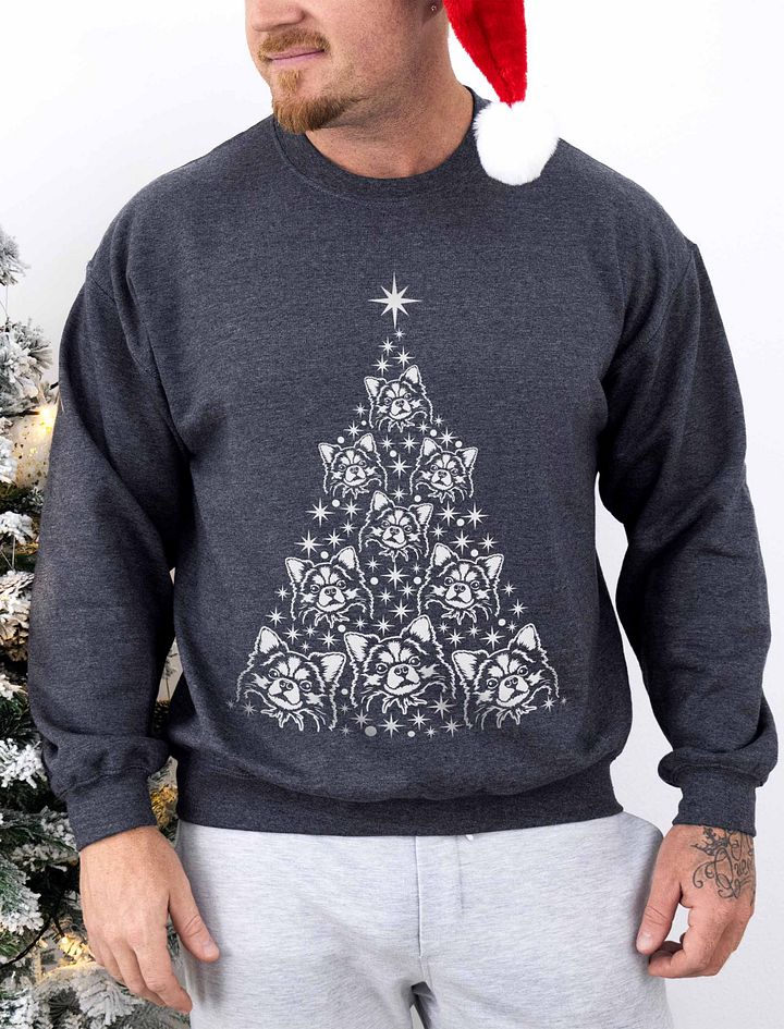 Longhaired Chihuahua Christmas Tree Sweatshirt Design for Chihuahua Paw-rents product image (6)