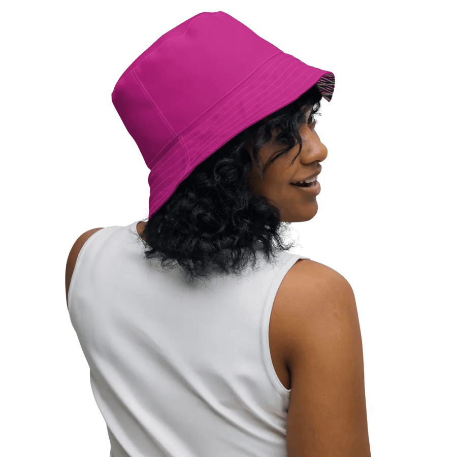 Peacock Pattern Fuchsia Reversible Bucket Hat product image (4)