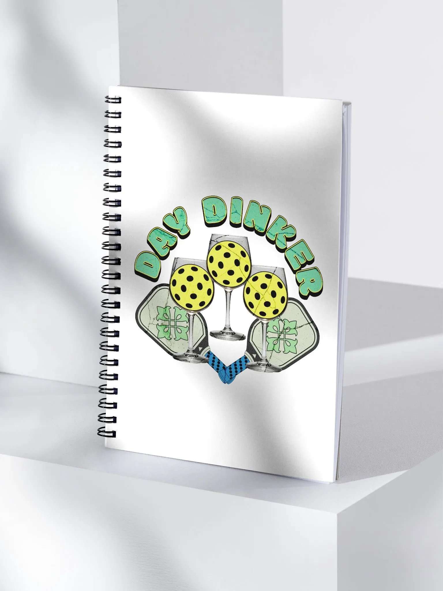 Day Dinker Pickleball Wine Spiral Notebook product image (3)
