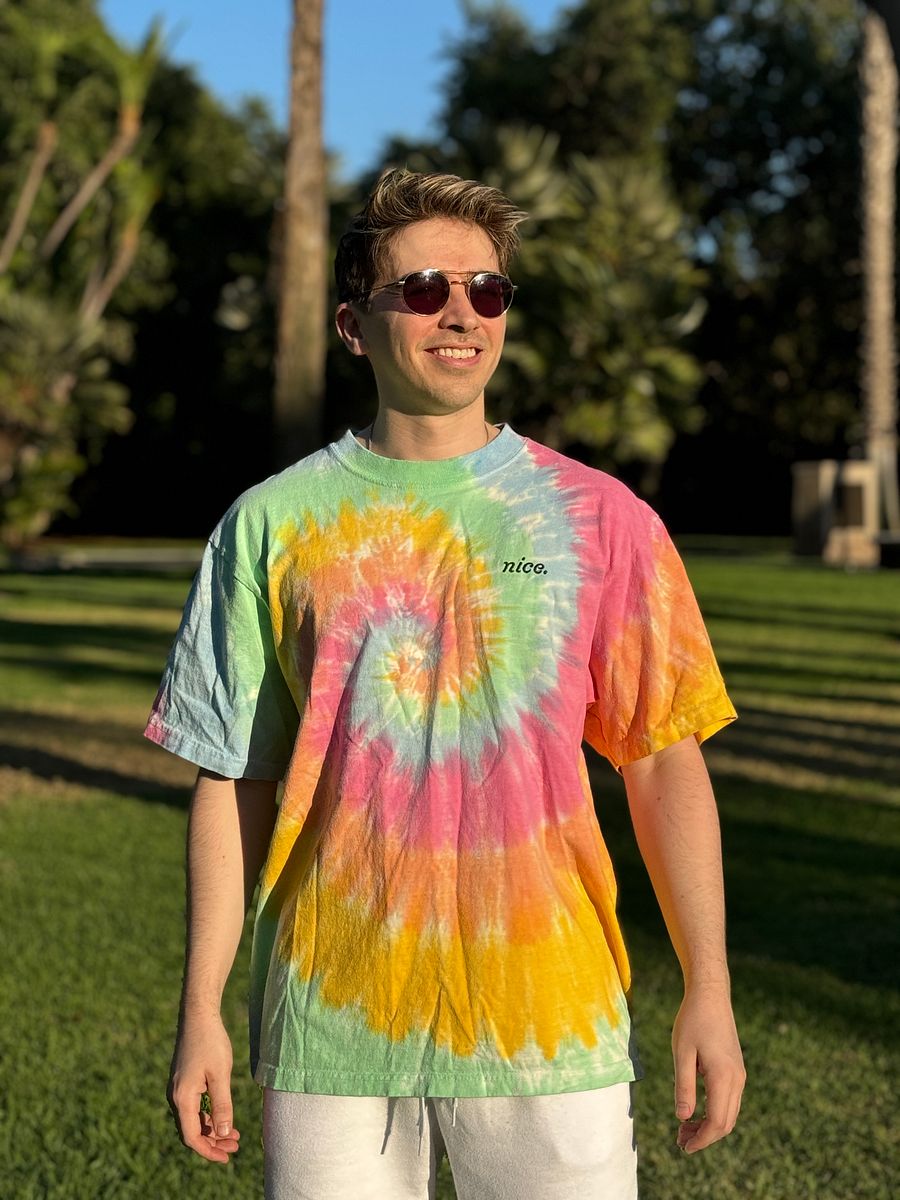 Nice. Embroidered Tie Dye Tee (Sherbet Rainbow) product image (8)