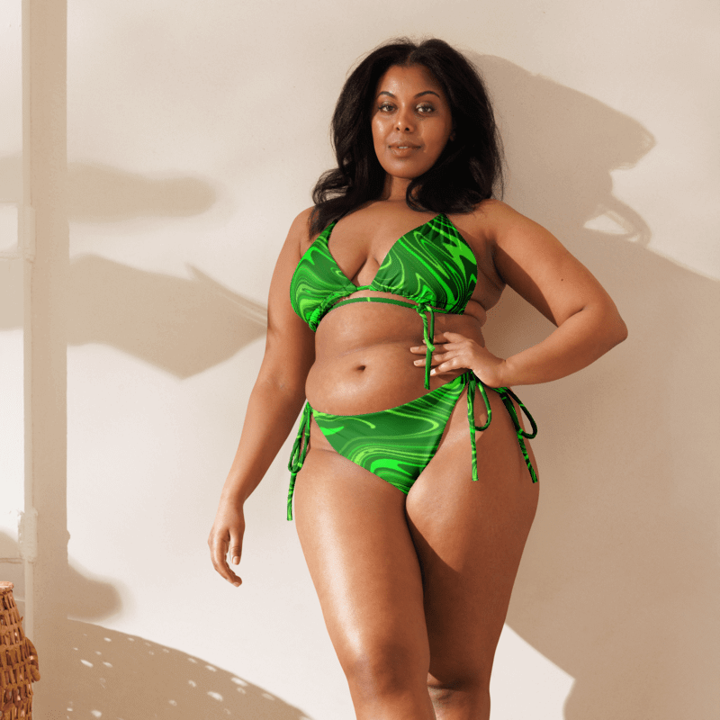 Bikini Set - Different Shades of Green Digital Fluid Art product image (1)