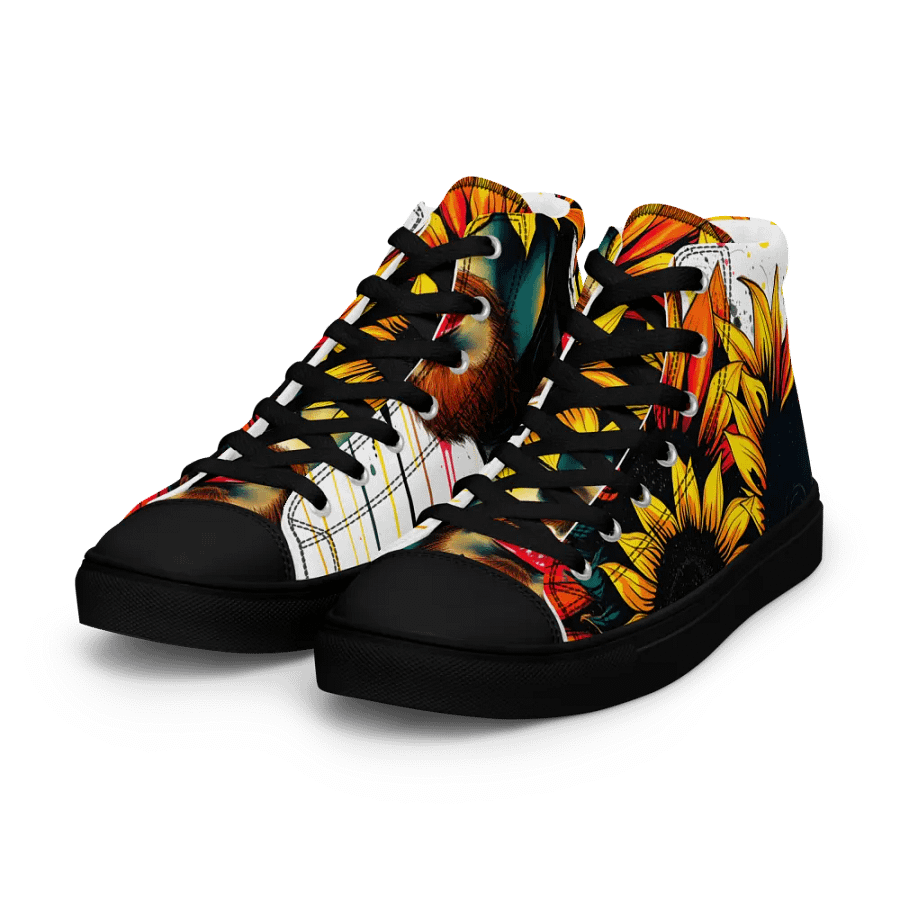 Van gogh's Sunflower Gaze, women's premium canvas High Tops product image (6)