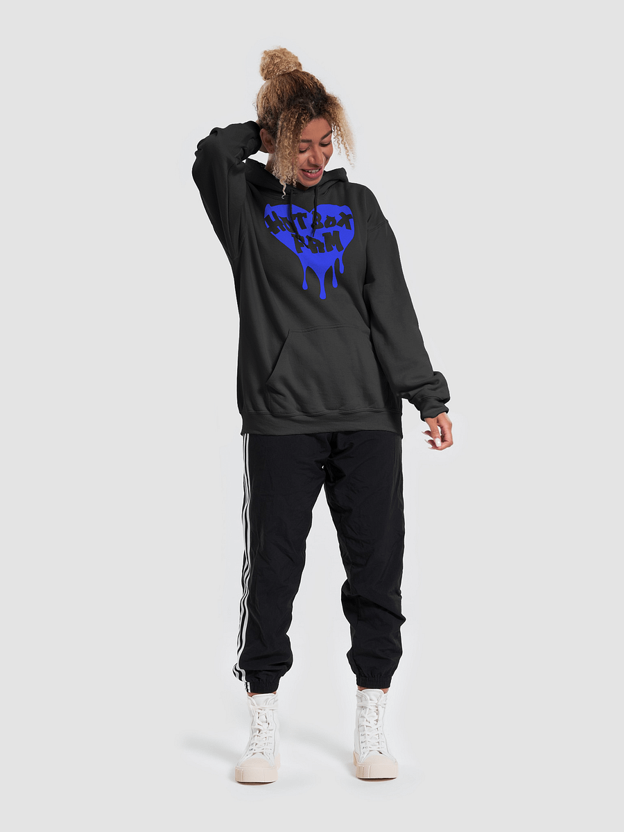 UNISEX HOT BOX FAM TRANSPARENT ROYAL BLUE HEART LOGO HOODIE product image (50)