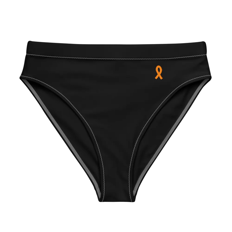 White HApex Gear White Logo Cancer Awareness Orange Ribbon. Black Recycled High Waisted Bikini Bottom product image (1)