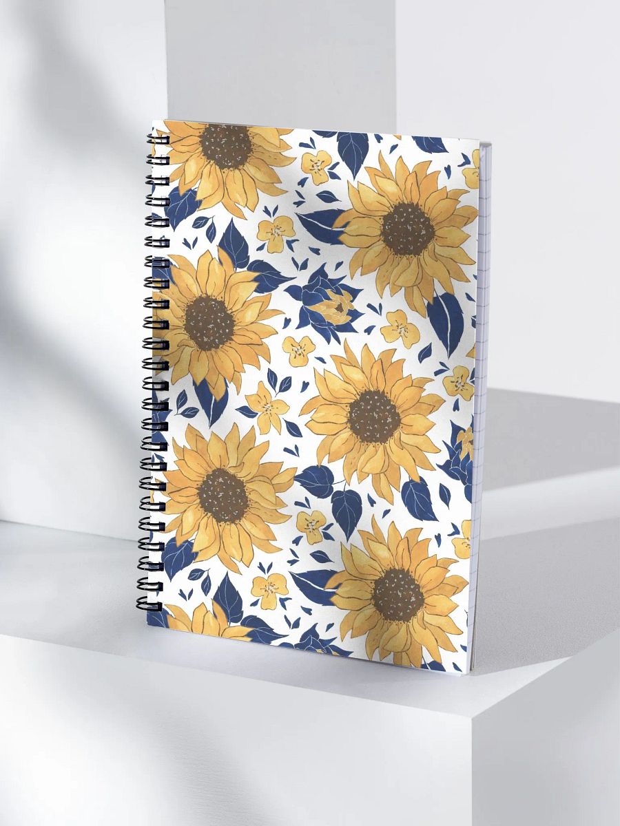 Sunflower Pattern Spiral Notebook product image (4)