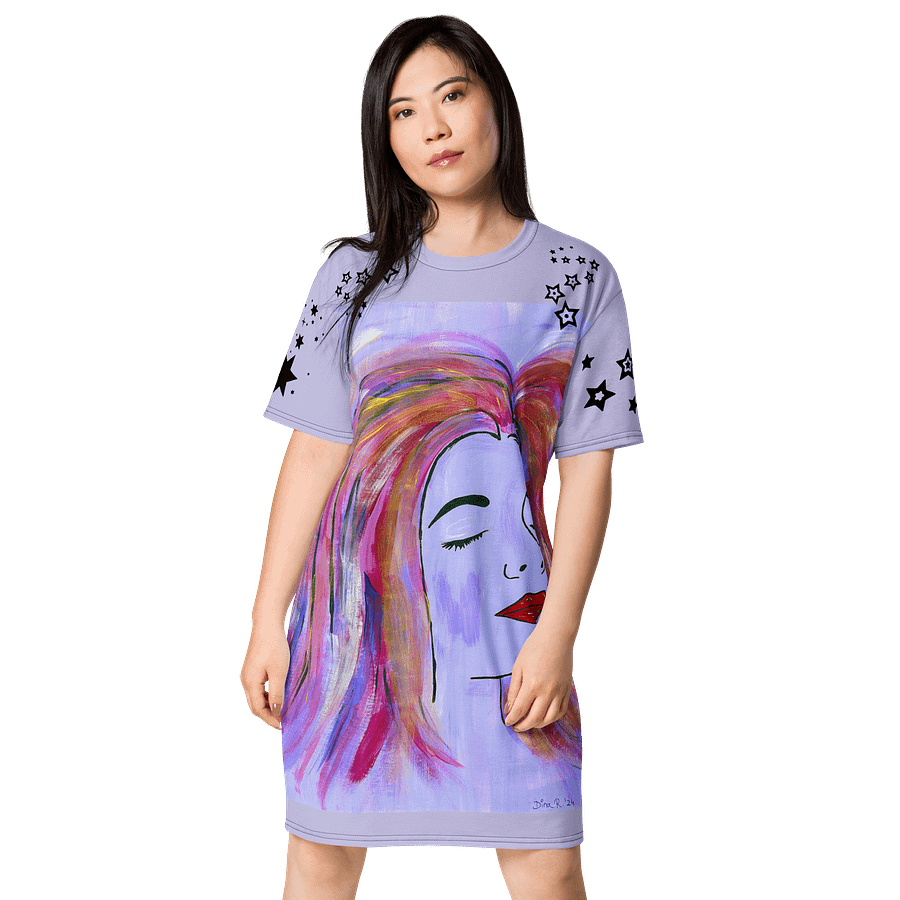 Dreaming Girl - (art by Dina R.) - acrylic painting picture - T-Shirt Dress product image (1)