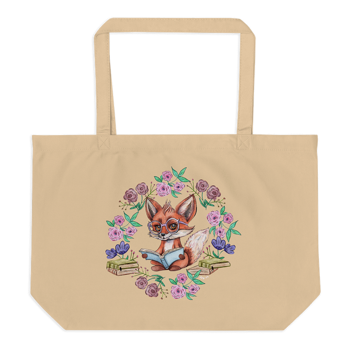 Book Smart Fox Tote, Tan product image (1)
