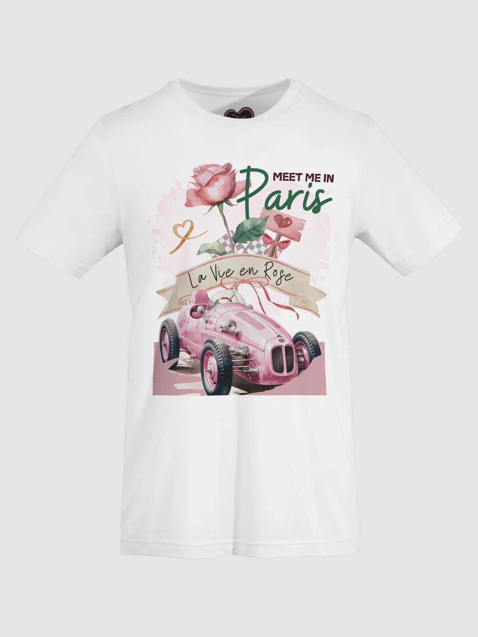 La Vie en Rose Vintage Race Car T-Shirt product image (4)