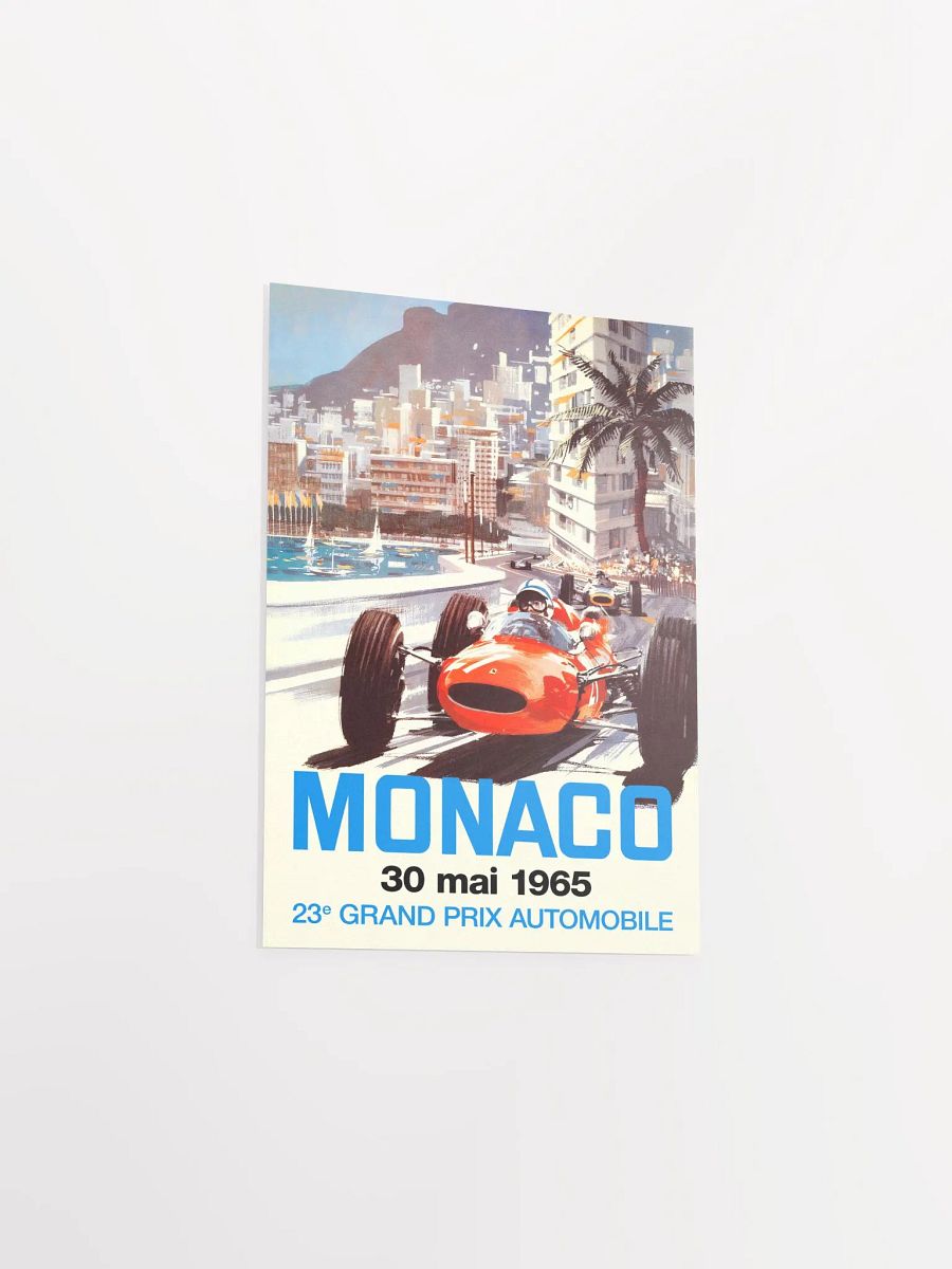 Monaco Vintage F1 Grand Prix, 1965 poster — Vintage Formula 1 poster, Monaco Grand Prix poster, retro travel poster, retro travel art product image (9)