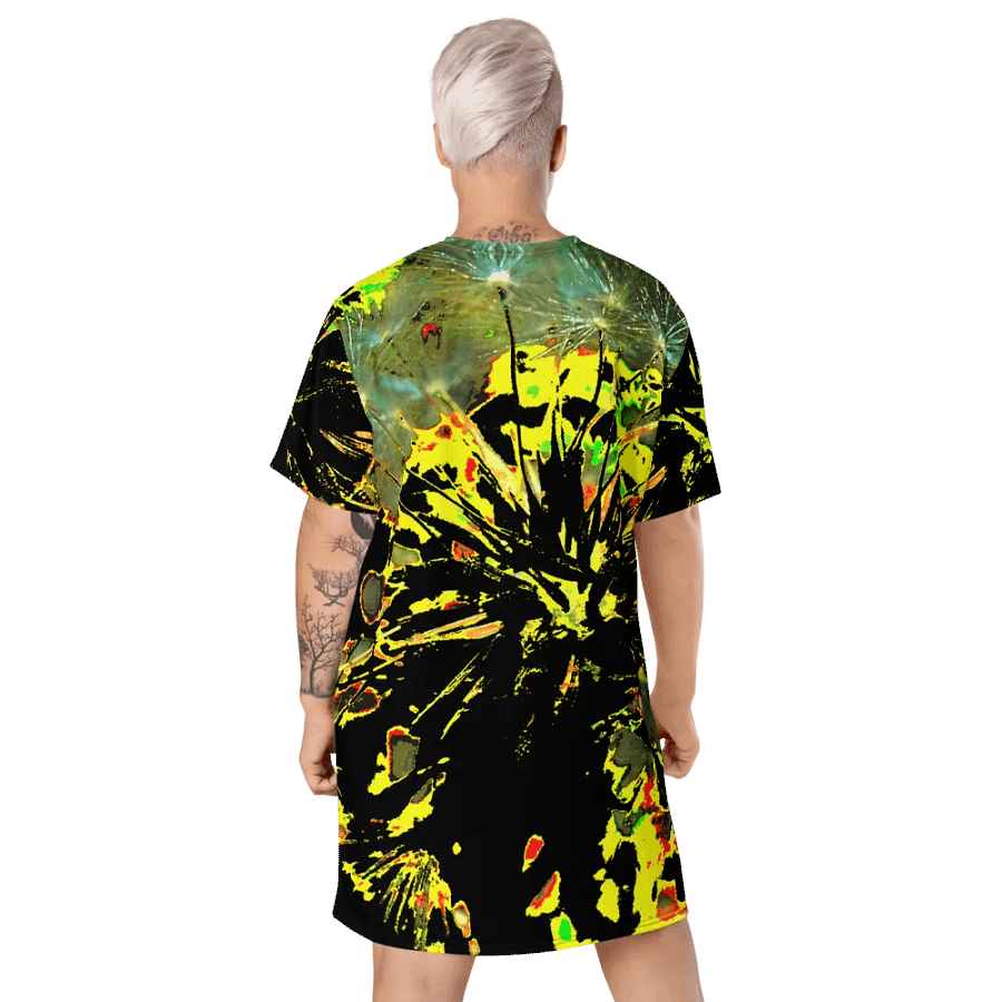 Bright Abstract Dandelion Clock Ladies T Shirt Dress product image (9)
