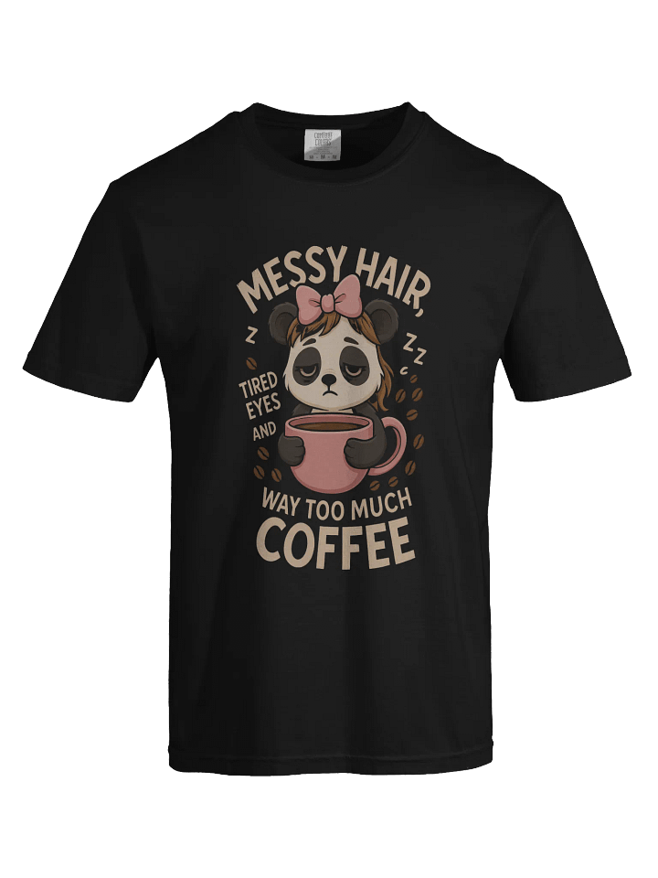Panda Coffee Lover T-Shirt - Pink Bow product image (1)