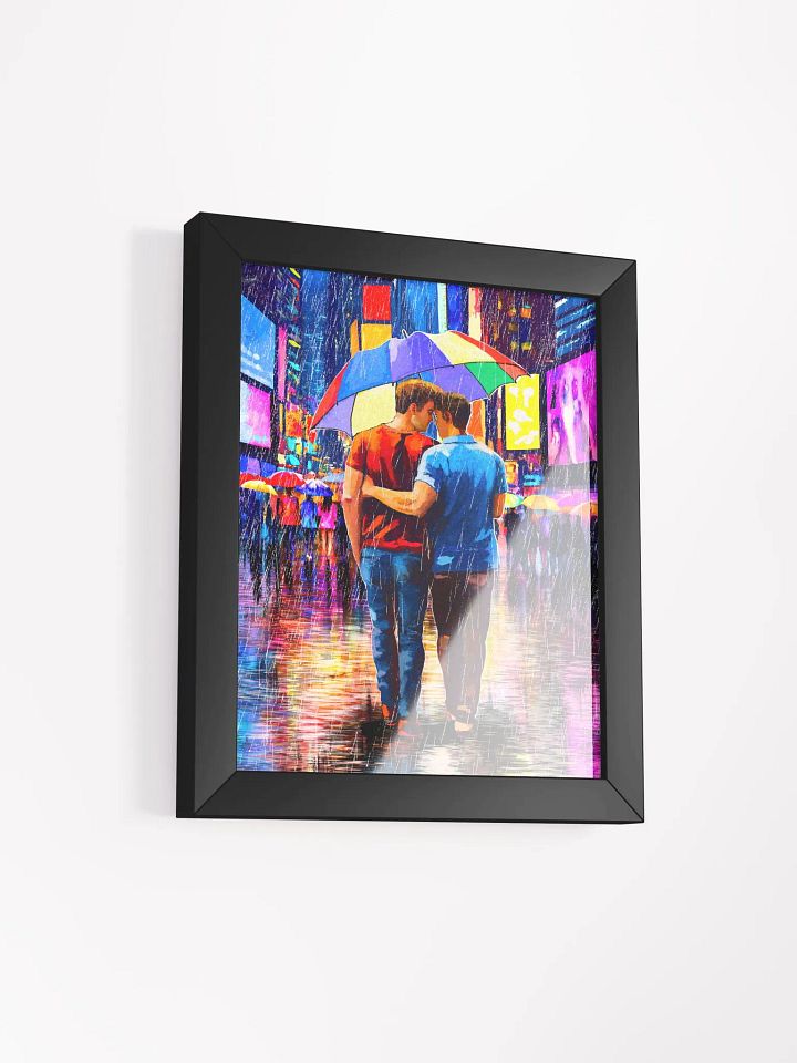 Rain In Times Square - Gay Couple Art Framed Poster product image (24)
