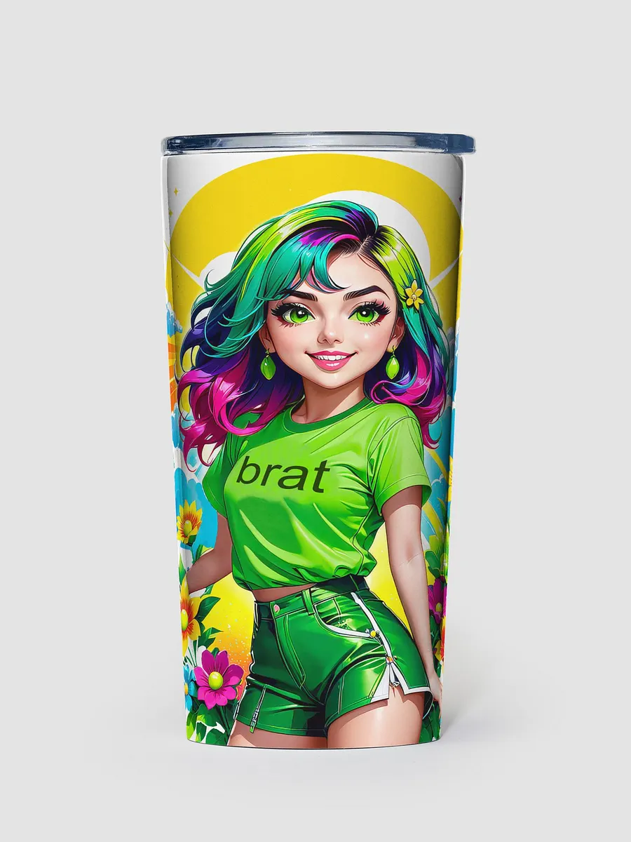 Brat 20 oz Tapered Stainless Steel Tumbler - White - Brat Life v3 product image (1)