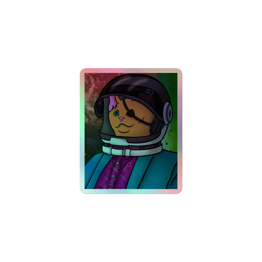Astronaut kitty Holographic Sticker product image (1)