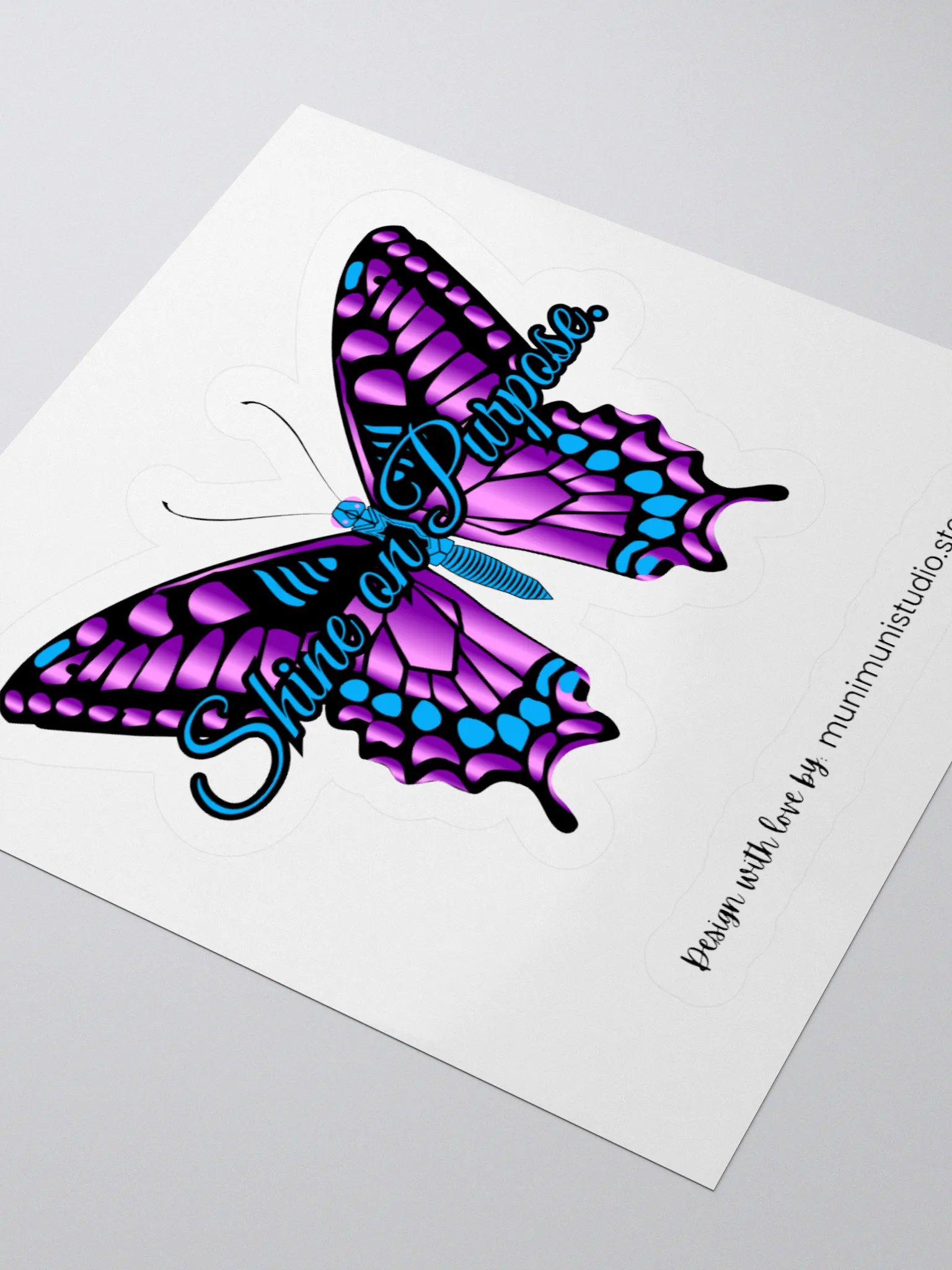 Shine in Purpose – Purple Butterfly Inspirational Quote Sticker product image (8)