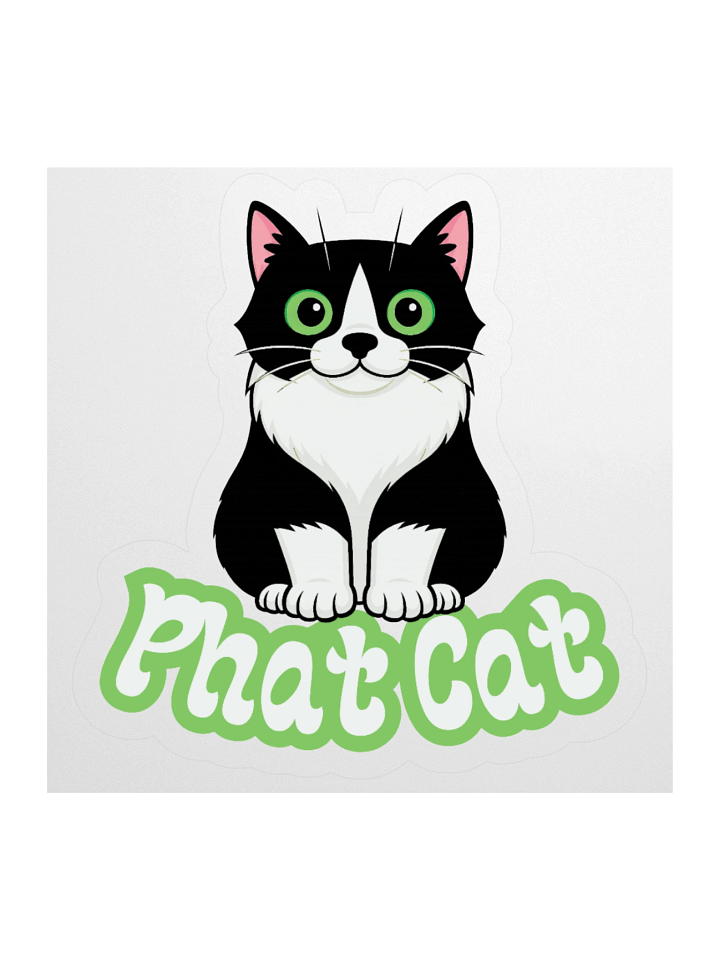 Small Phat Cat Sticker (Green) product image (1)