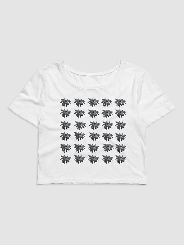 Monochrome Repeating Daisy Flower Women's Cropped T Shirt product image (2)
