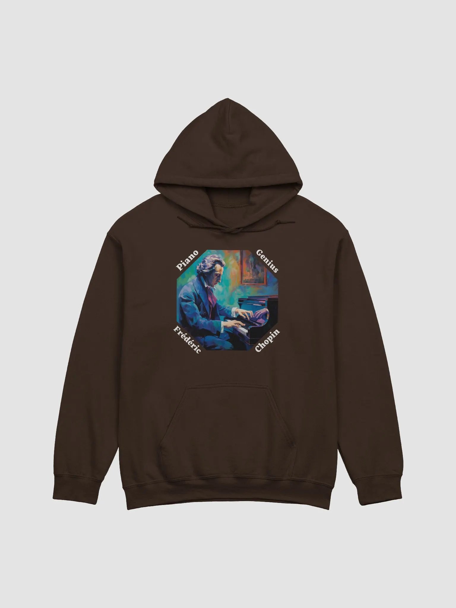 Frédéric Chopin [Playing Piano] - Piano Genius | Dark Hoodie product image (1)