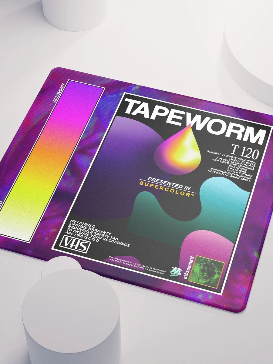 VIDEOVOMIT TAPEWORM VHS GAMING MOUSEPAD product image (6)