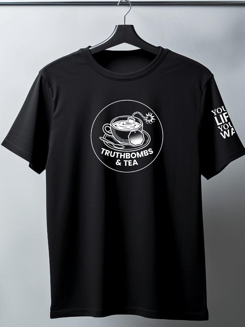 Unisex T-shirt White Print Truthbombs & Tea Official product image (91)
