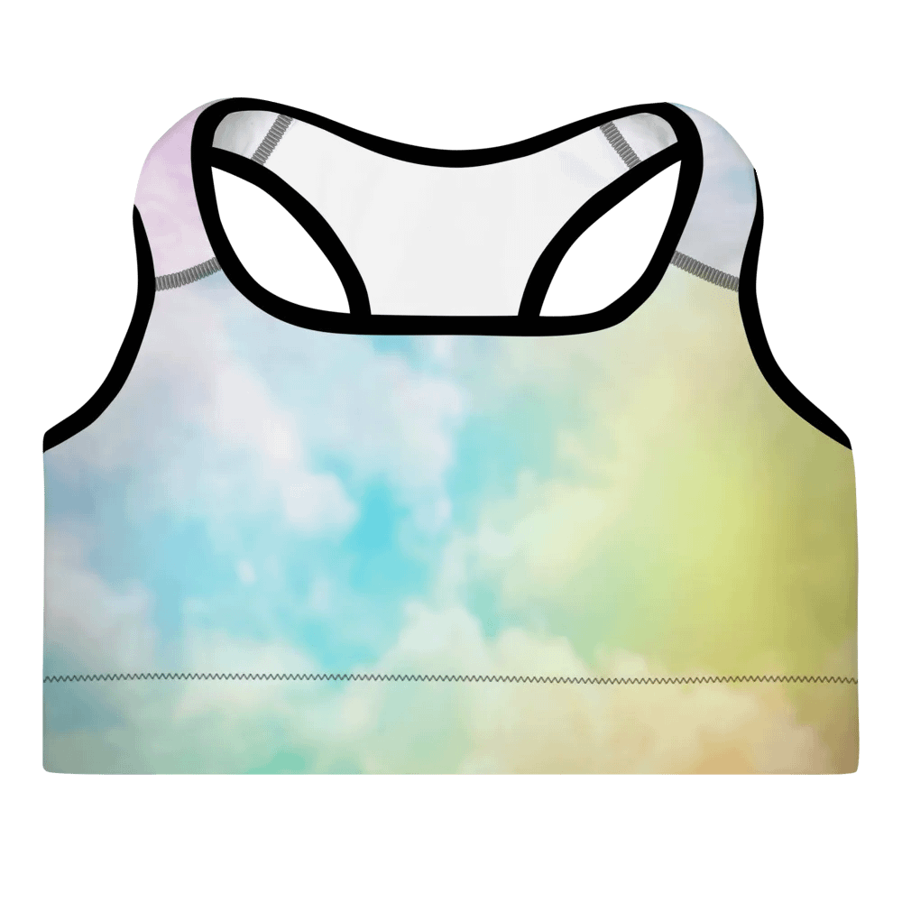 Blur cloud rainbow Design Padded Sports Bra - v5 product image (2)