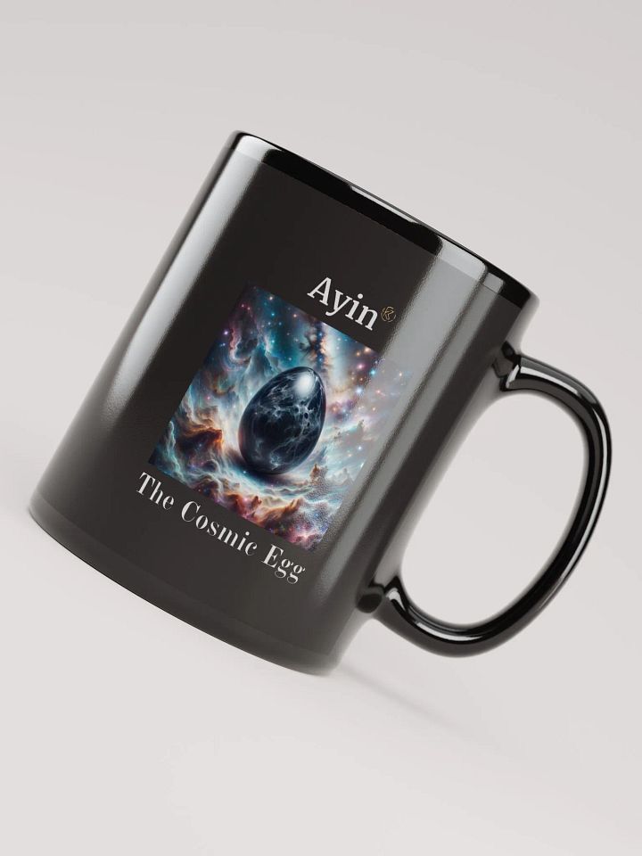 Ayin: the Cosmic Egg | Black Glossy Mug product image (1)