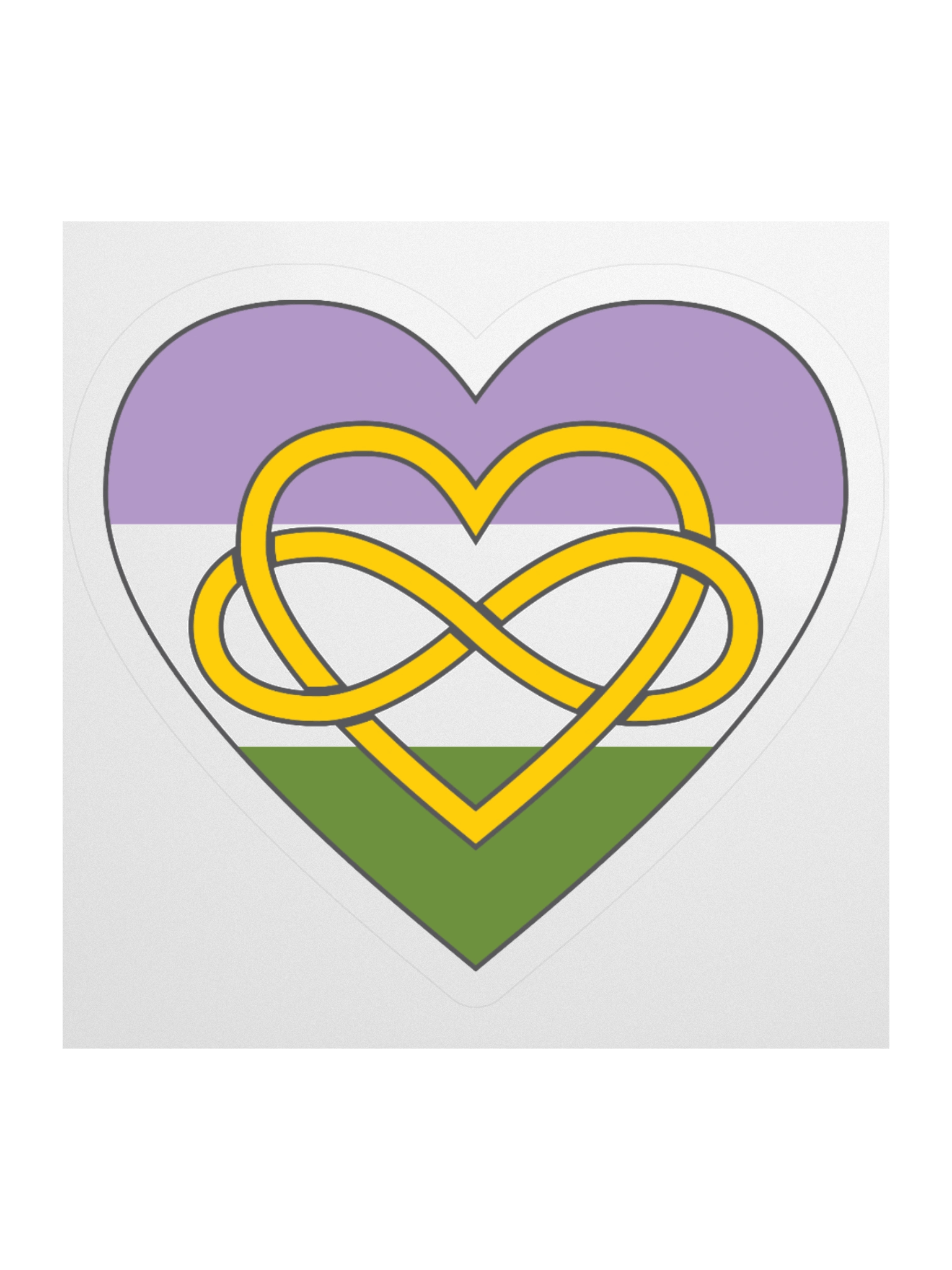 Genderqueer Pride Flag Polyamory Infinity Heart Sticker product image (1)