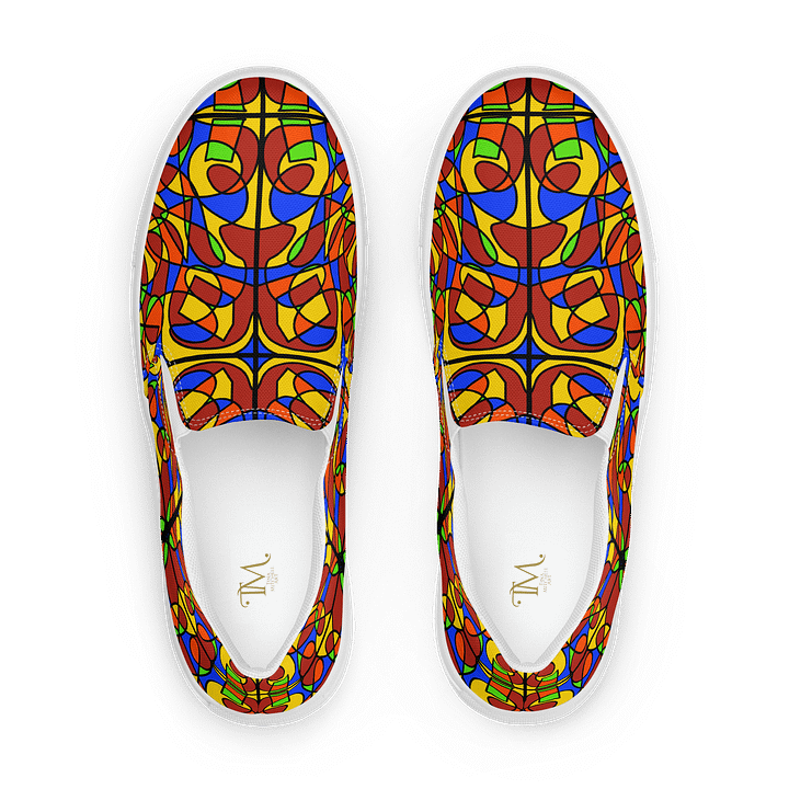 Orange Stained Glass – Women's Slip-On Canvas Shoes product image (1)