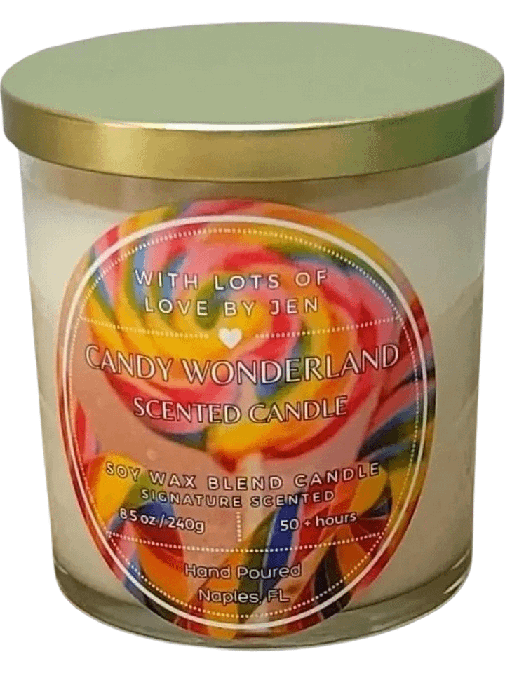 With Lots Of Love By Jen Creamy Vanilla Cotton Candy Scented Candle product image (1)