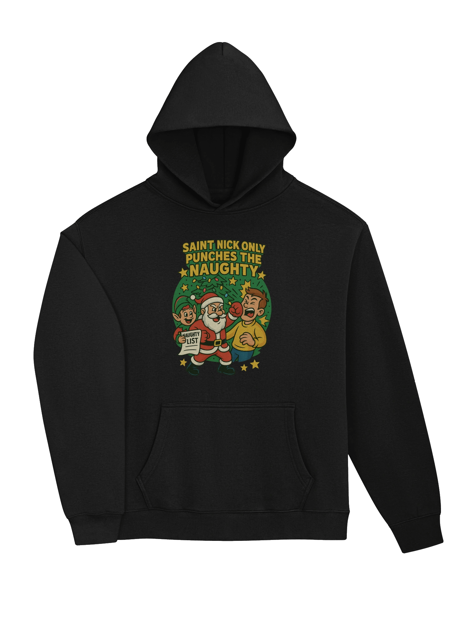 Saint Nick Only Punches The Naughty (premium hoodie Signature series) product image (9)