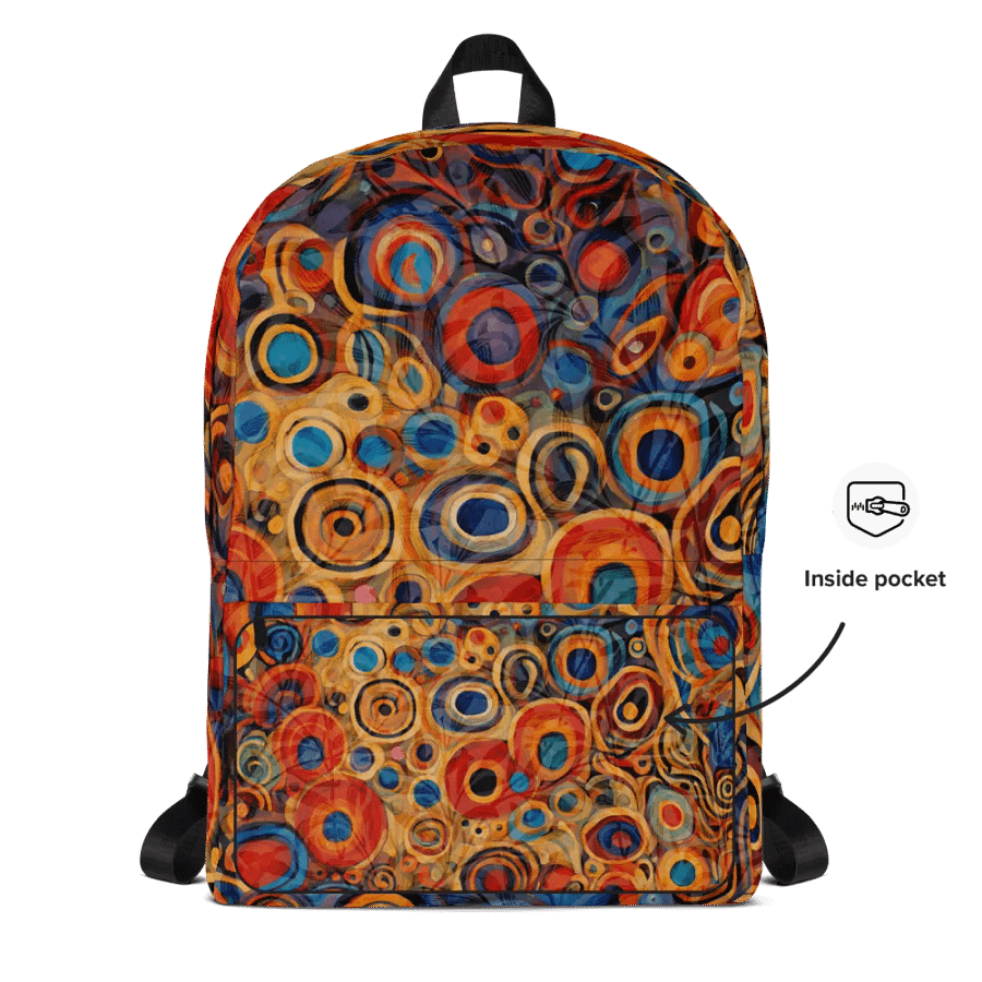 Vibrant klmt All-Over Backpack for arty frinds moms students product image (4)