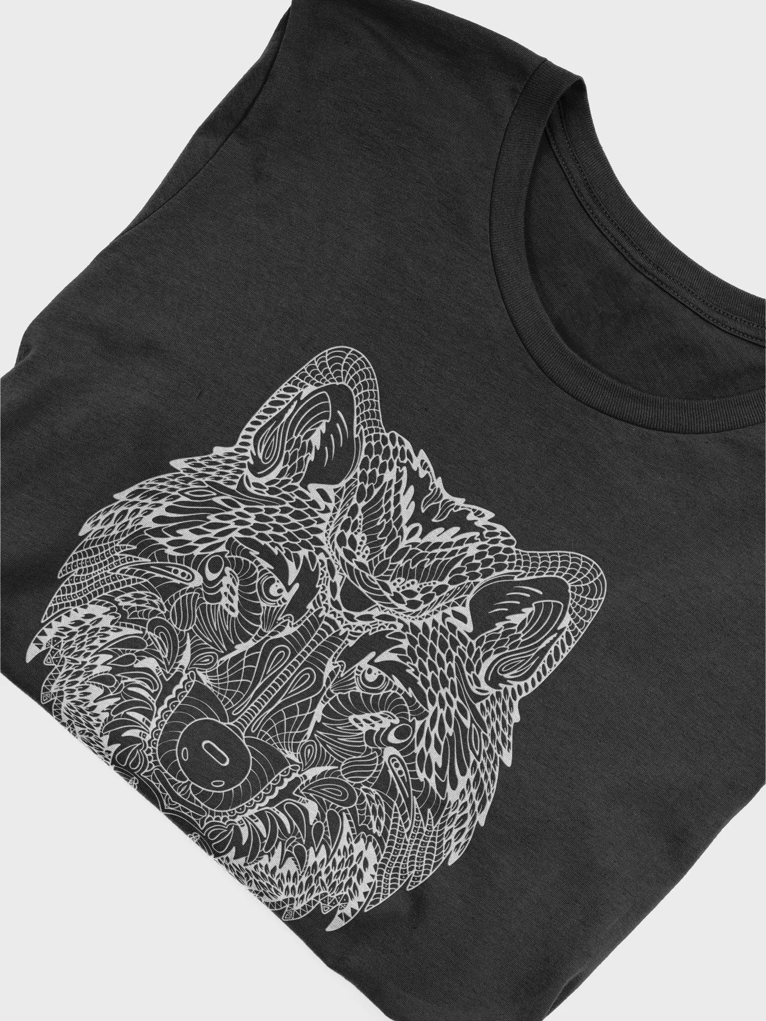 Intricate White Wolf Head Artistic T-Shirt product image (7)