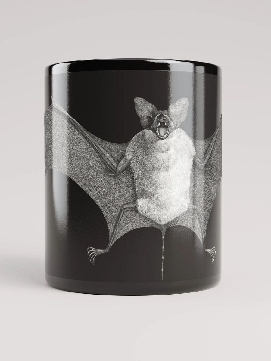 Winged Guardian Bat Black Glossy Mug product image (1)