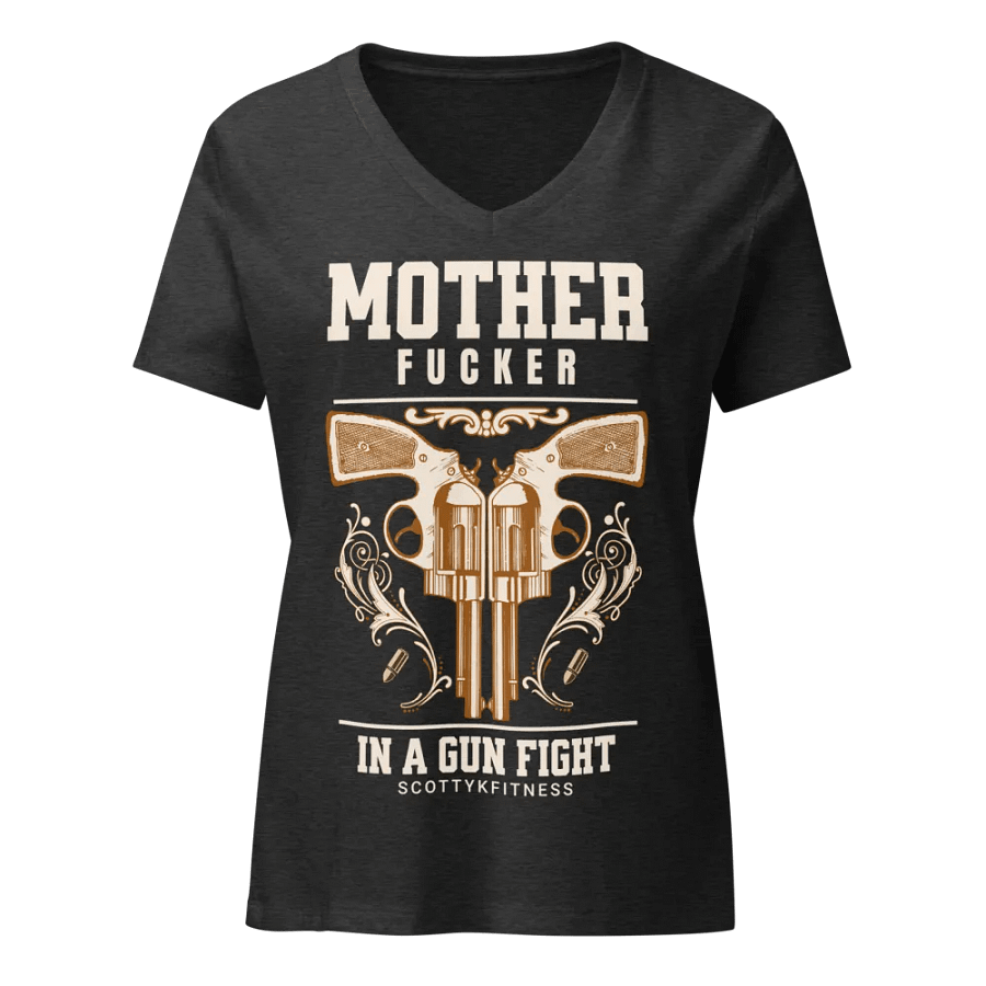 MF in a Gun Fight Women's V-Neck product image (3)