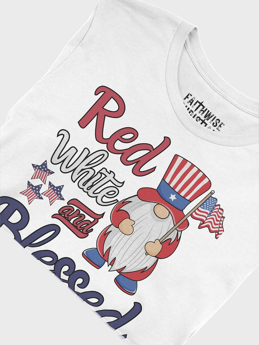 Red, White And Blessed Gnome T-Shirt product image (11)