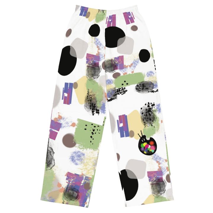 AbstractWear #1 Wide Unisex Pants/White product image (1)