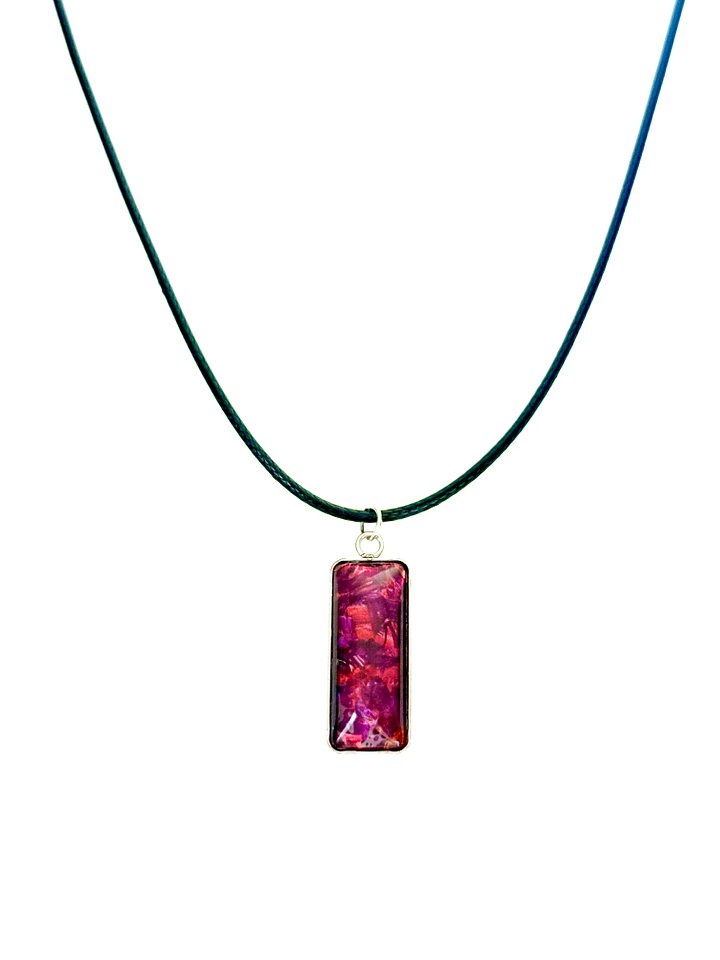 Electric Tide Pendant Necklace | Cranberry Bog Pink | Rectangle Cabochon | Monique Faella Designs™ | MFD-00159 product image (2)