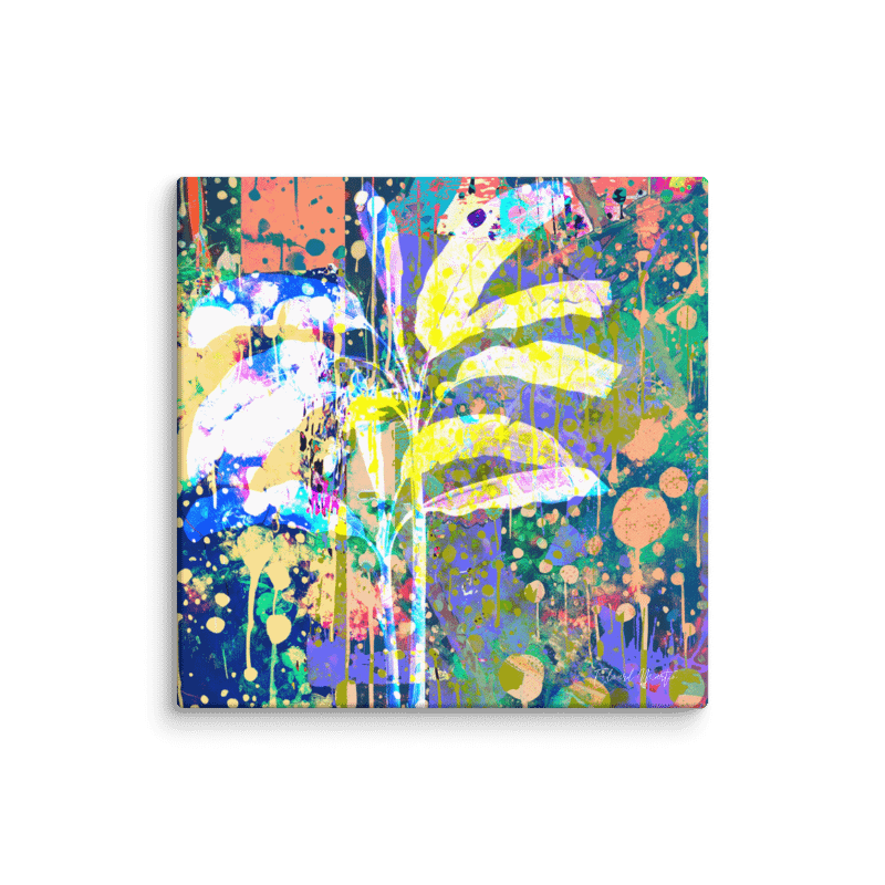 'Tropical Splendor' by Edward Martin Mixed Media Collage -Canvas Print-Masterpiece Canvas Collection product image (1)