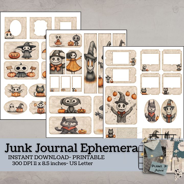 Spooky Halloween - Printable Ephemera Set 1 V7 product image (1)