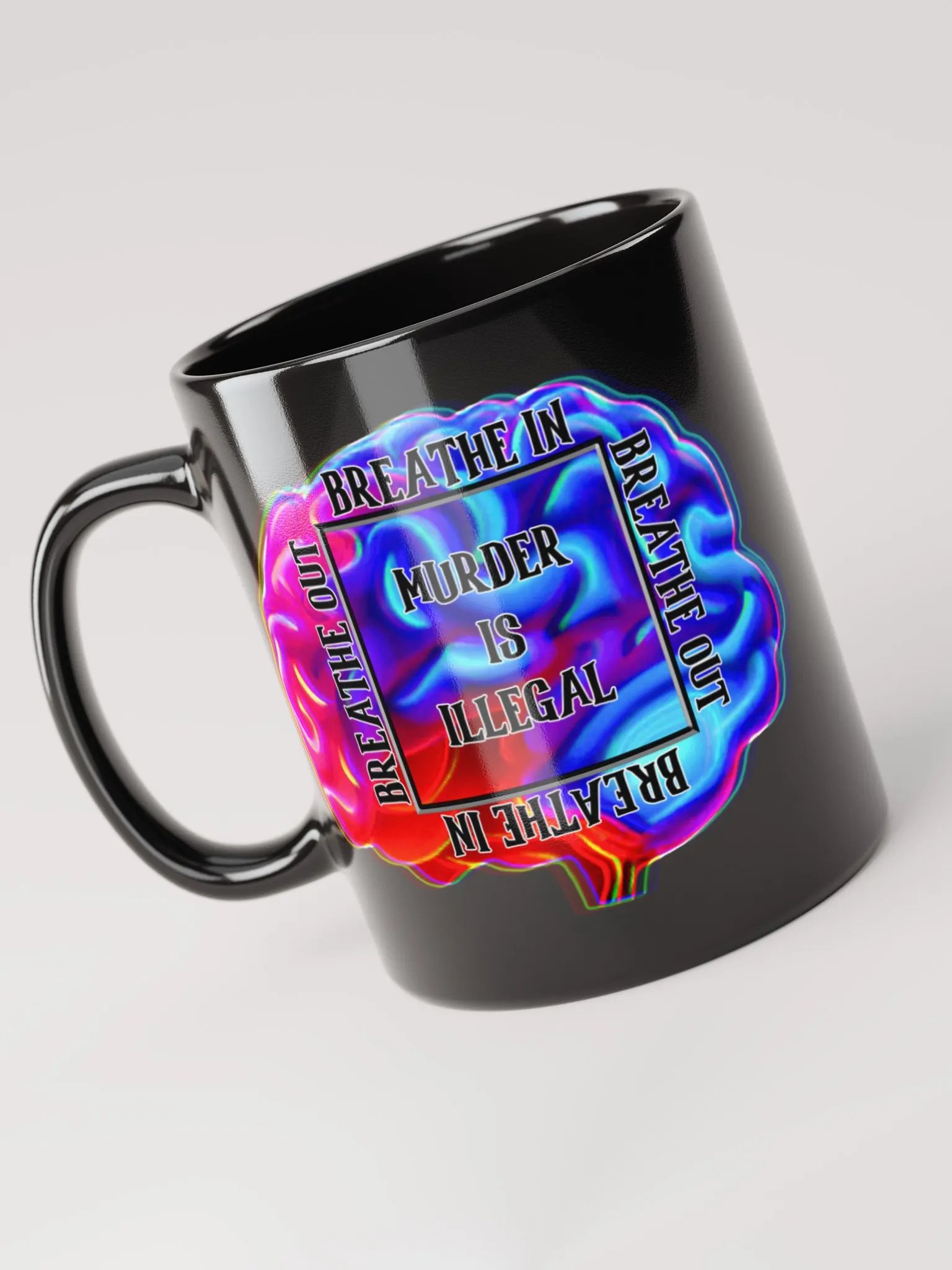 Breathe Black Glossy Mug product image (4)