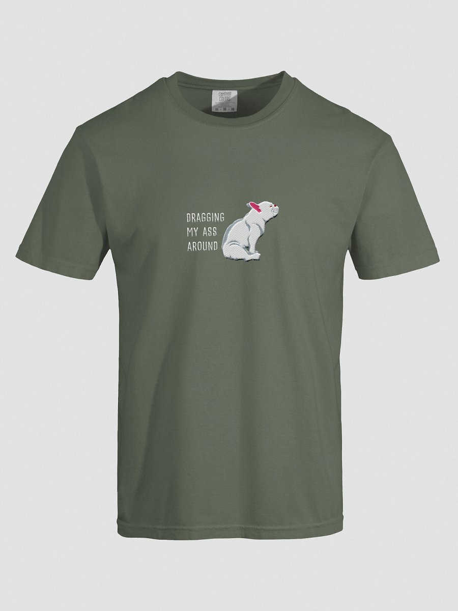 Dragging My Ass Around T-Shirt(Embroidered) of a French Bulldog(White) product image (37)