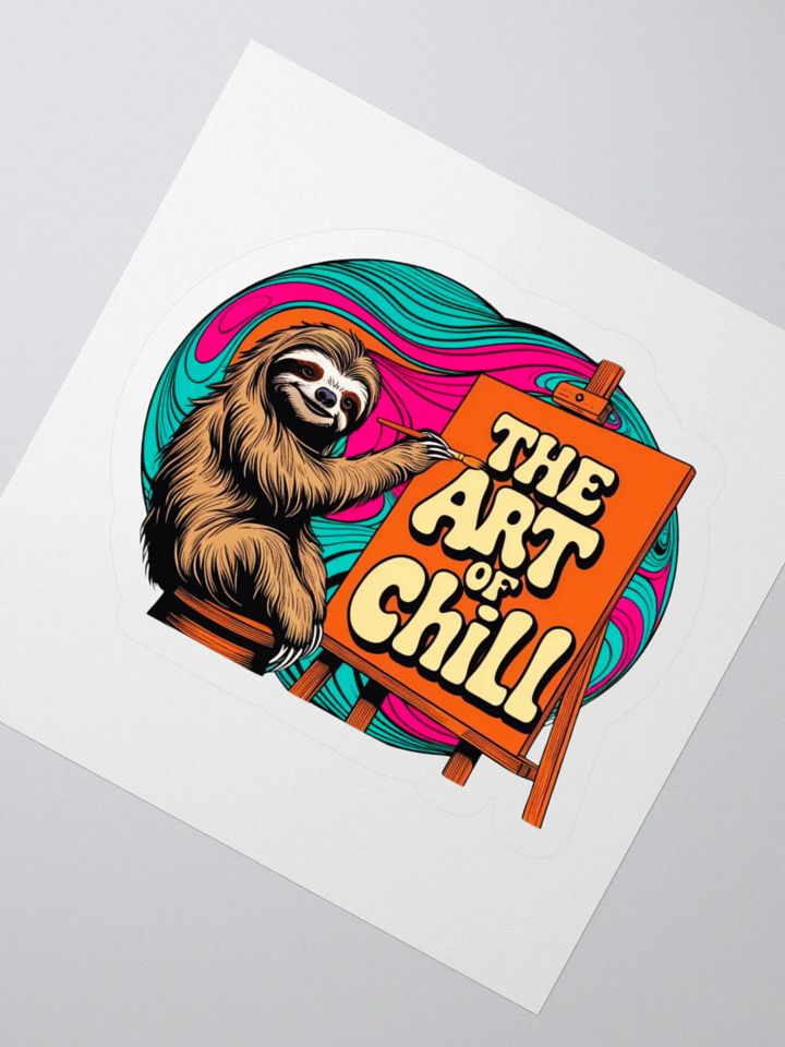 Chill sloth painter Kiss Cut Stickers product image (6)