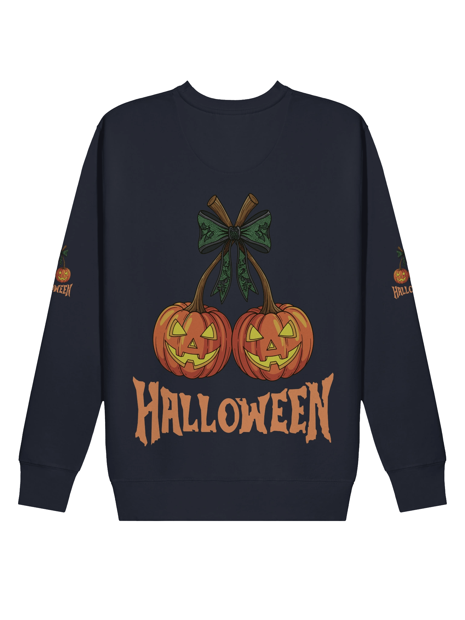 Halloween Pumpkin Sweatshirt – Spooky Twin Jack-O’-Lantern Graphic Design" product image (42)