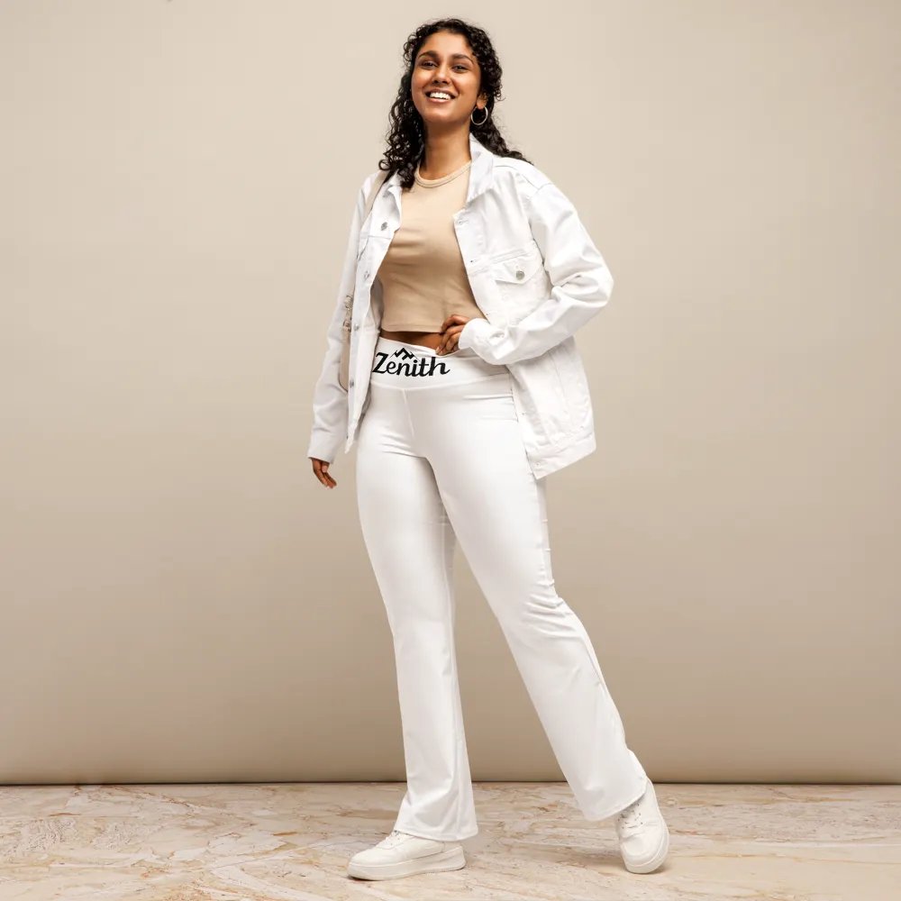 Zenith Women's High-Waisted Flare Leggings with UPF 50+ and Recycled Fabric - White product image (1)