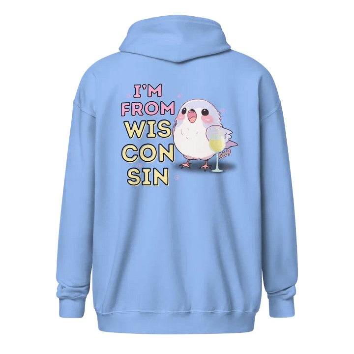 I'm From Wisconsin Bright-Colored Zippered Hoodie product image (1)