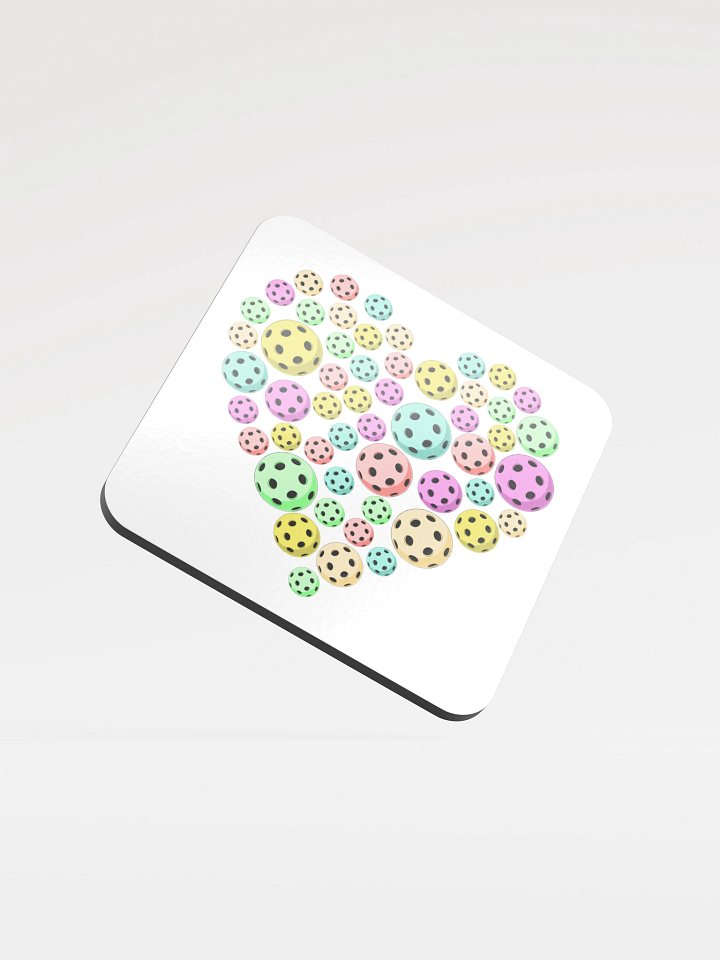 Heart Pickleball Colored Circle Coasters product image (2)