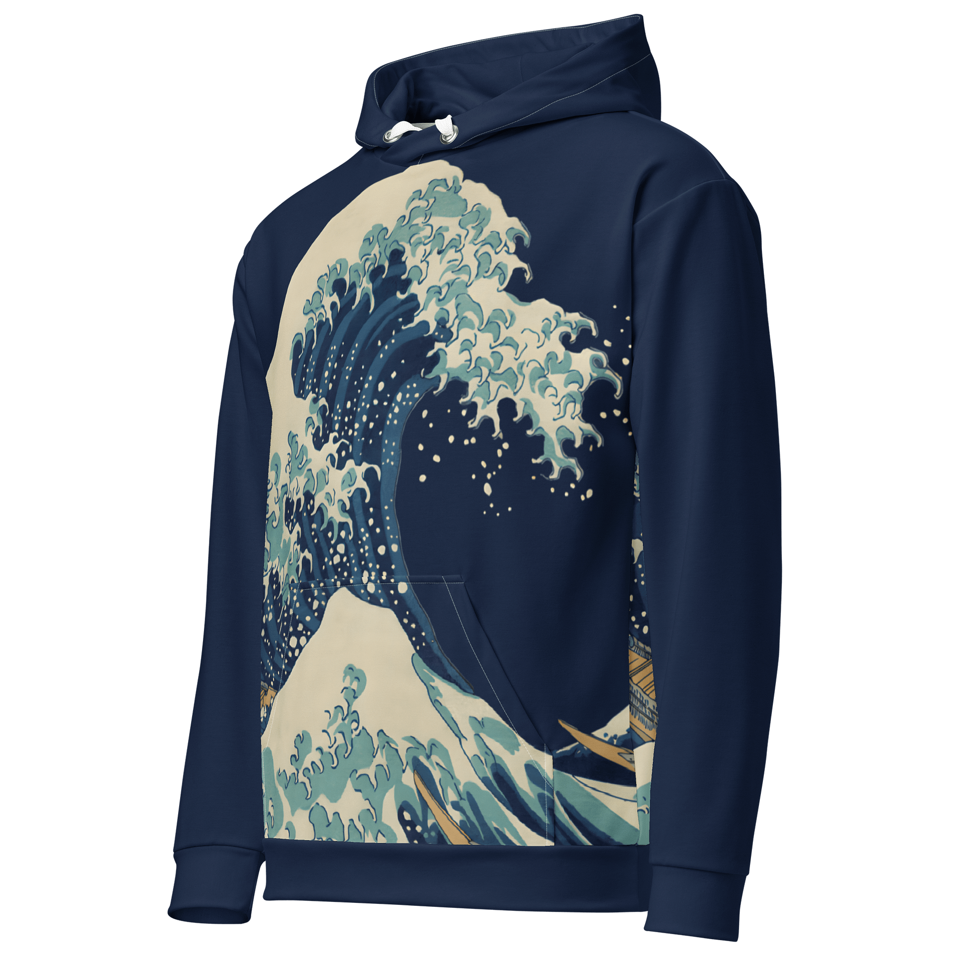 Under the Wave off Kanagawa All-Over Print Recycled Unisex Hoodie product image (3)