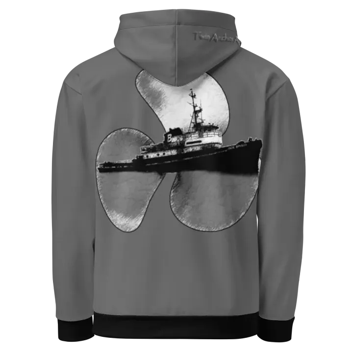 Gray Three blade prop & Jack tug Hoodie product image (1)
